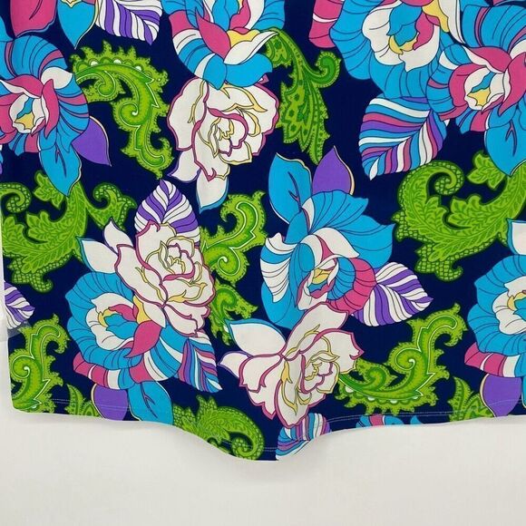 Jude  Connally Women’s Lisa Dress Floral Blue Multi Key Hole Halter Shift Stretc - Picture 3 of 12